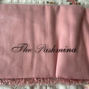 - Pretty Pink warm Pashmina scarf shawl size 72 inches x 30 inches